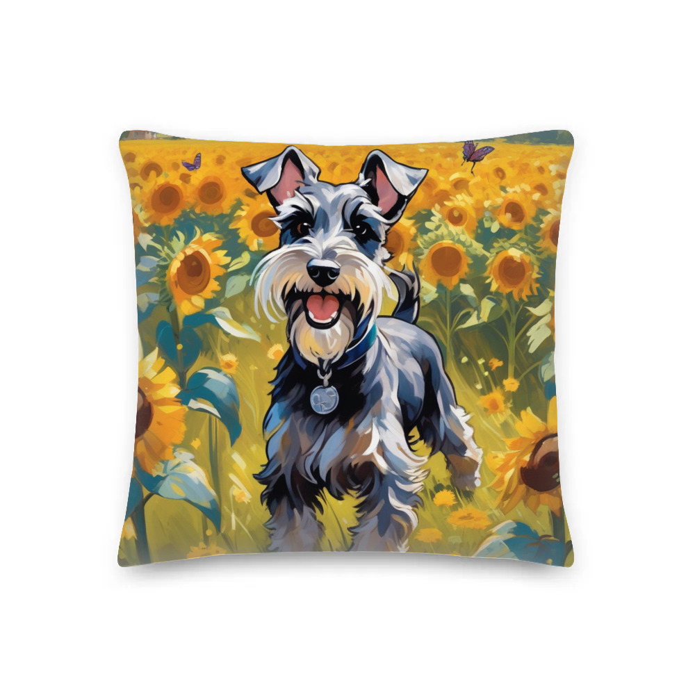 PugMug Custom Miniature Schnauzer Premium Pillow