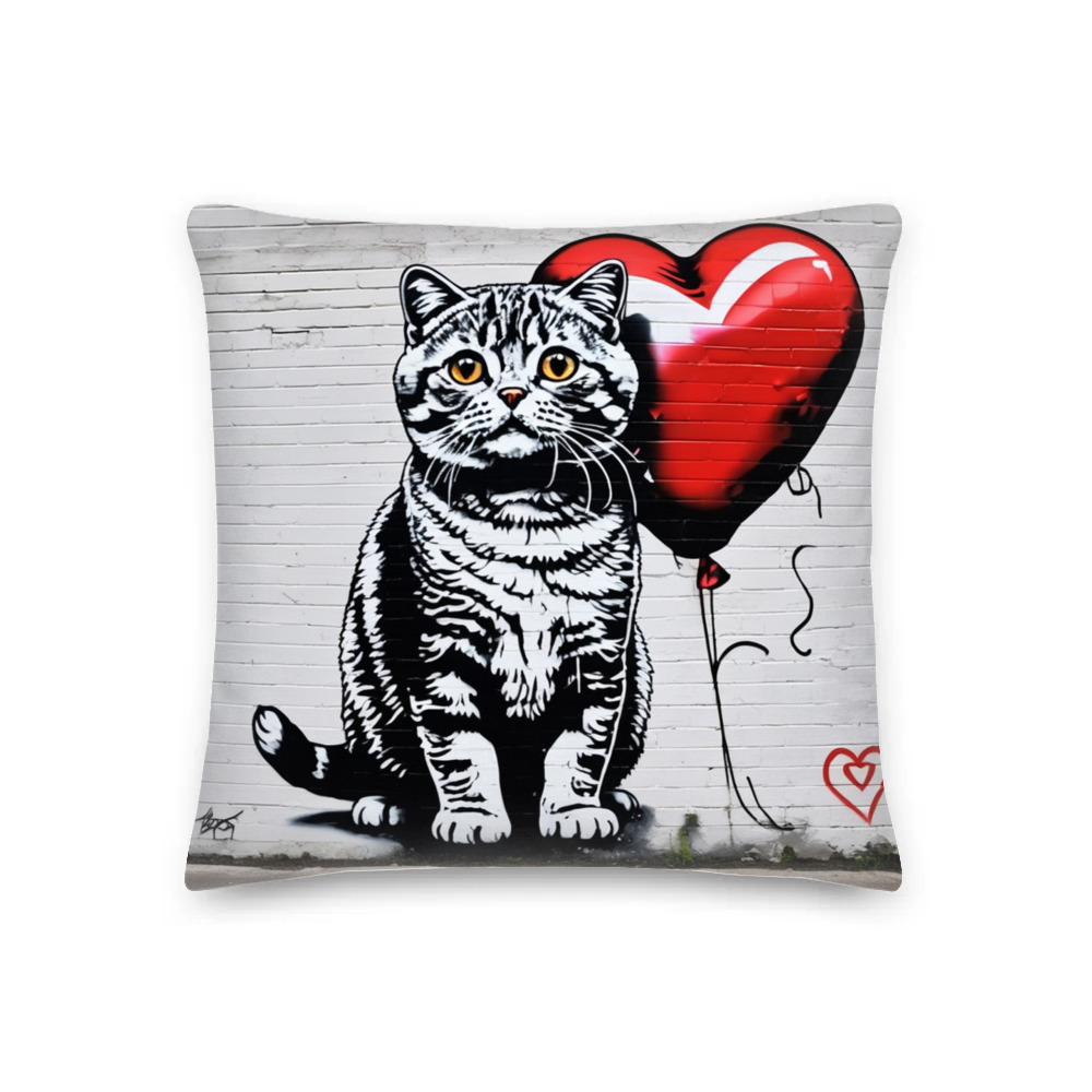 PugMug Custom Tabby Scottish Fold Cat Premium Pillow
