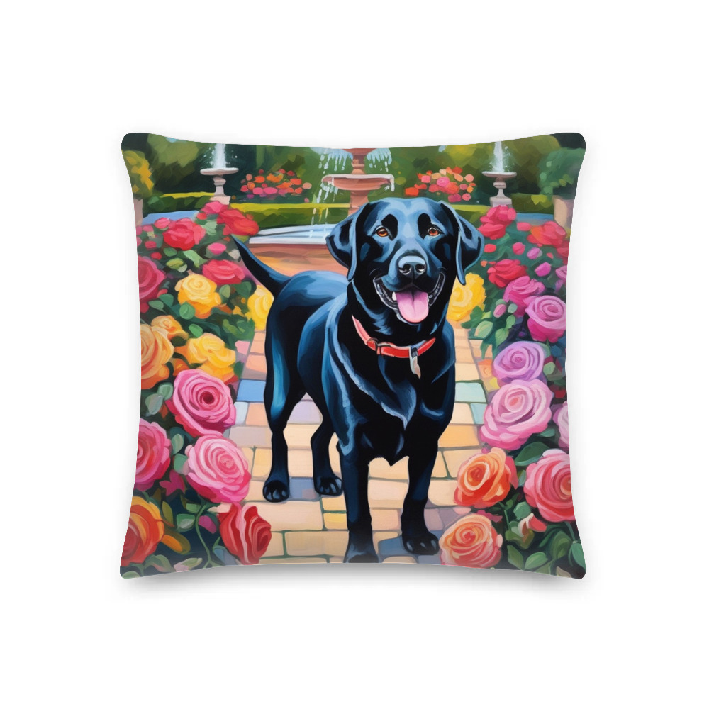 PugMug Custom Black Labrador Retriever Premium Pillow