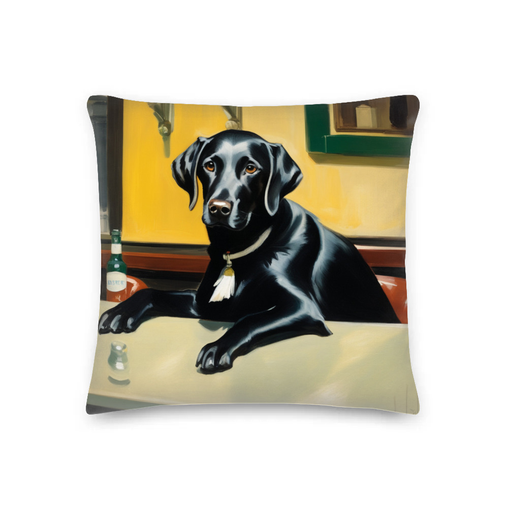 PugMug Custom Black Labrador Retriever Premium Pillow