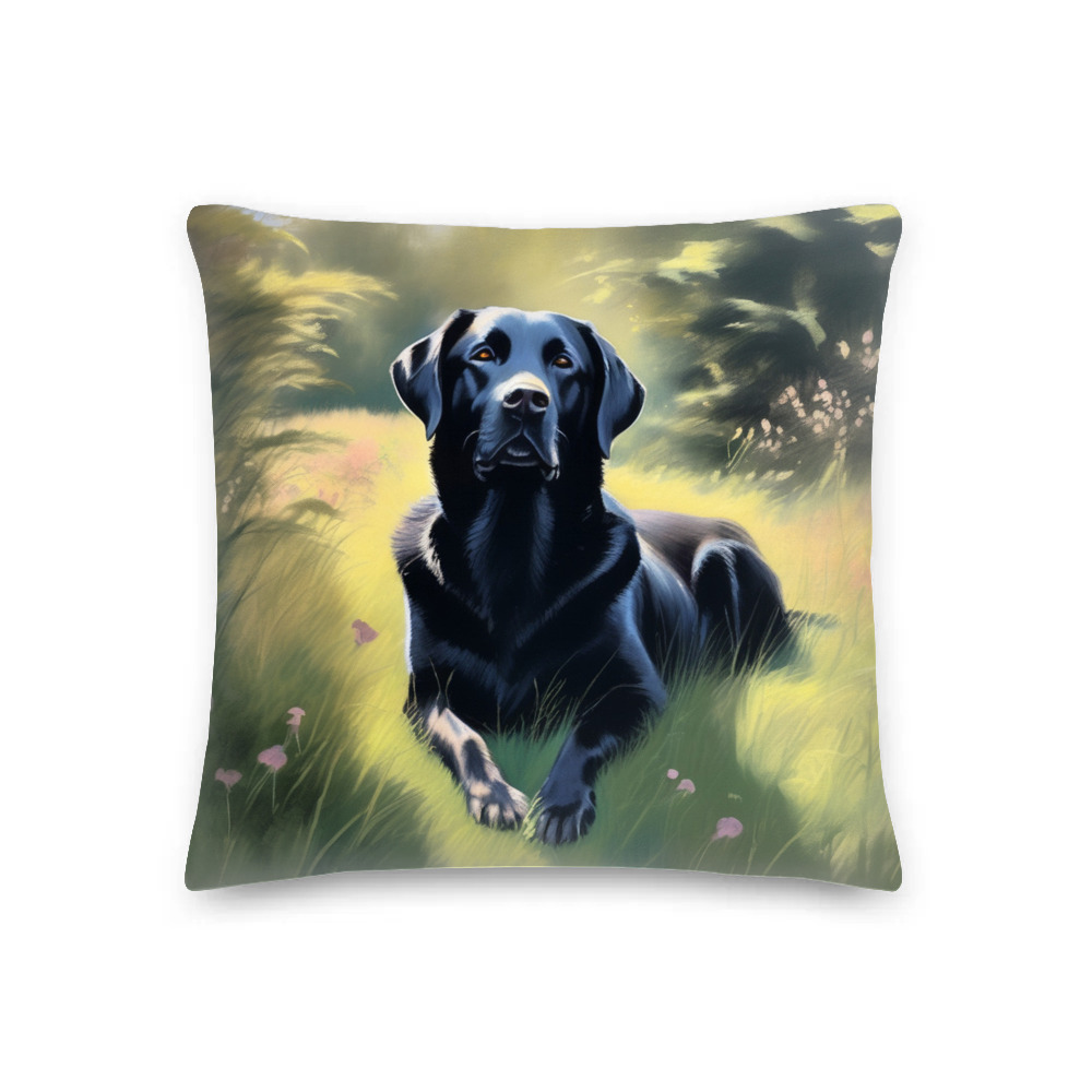 PugMug Custom Black Labrador Retriever Premium Pillow
