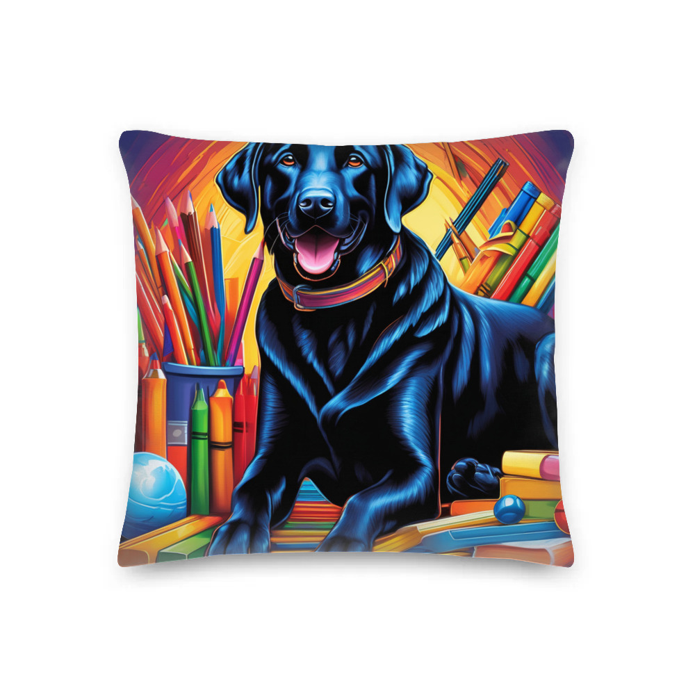 PugMug Custom Black Labrador Retriever Premium Pillow