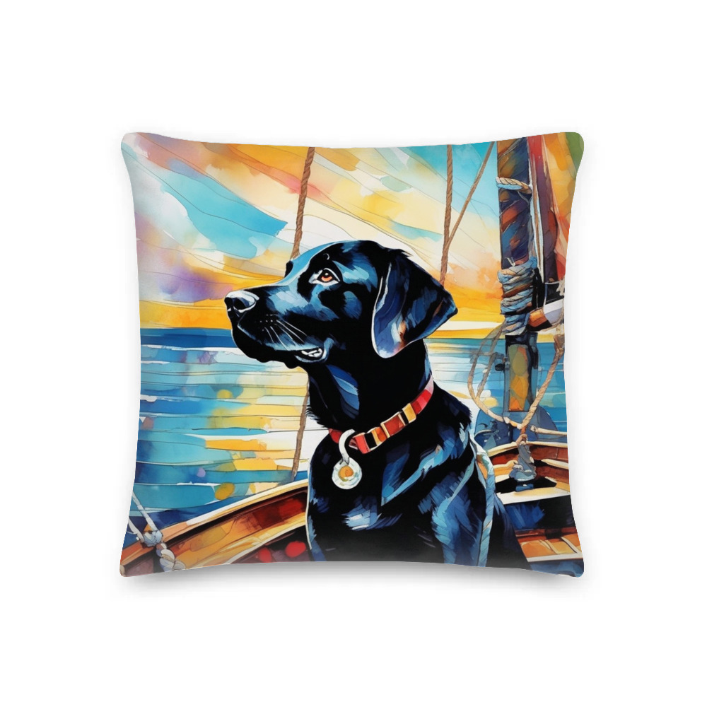 PugMug Custom Black Labrador Retriever Premium Pillow