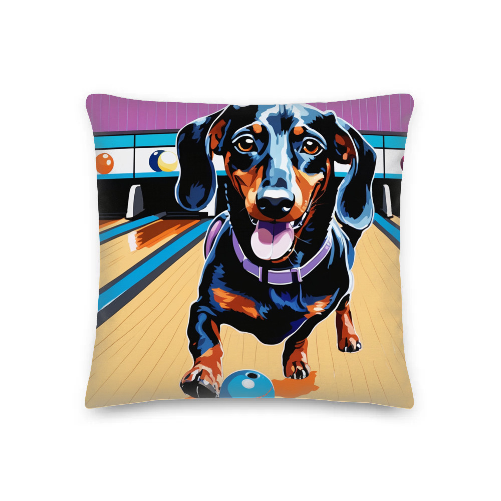 PugMug Custom Black Dachshund Premium Pillow