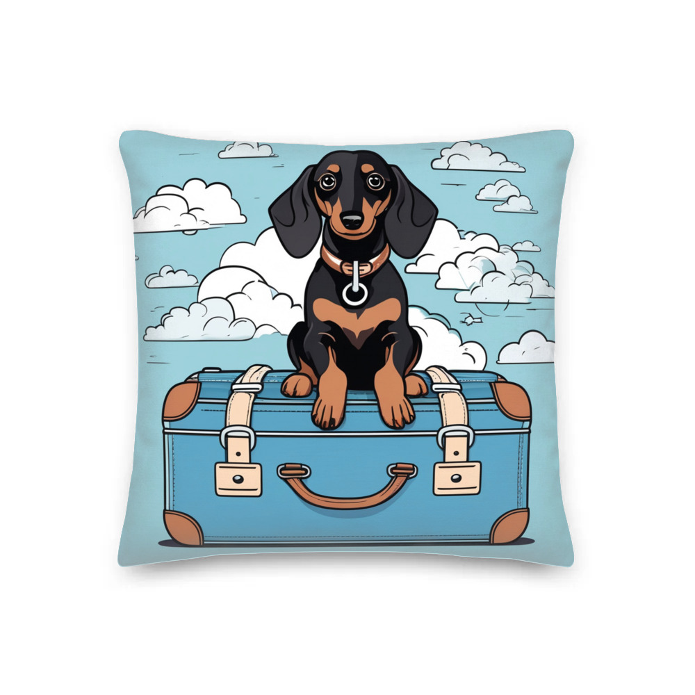 PugMug Custom Black Dachshund Premium Pillow