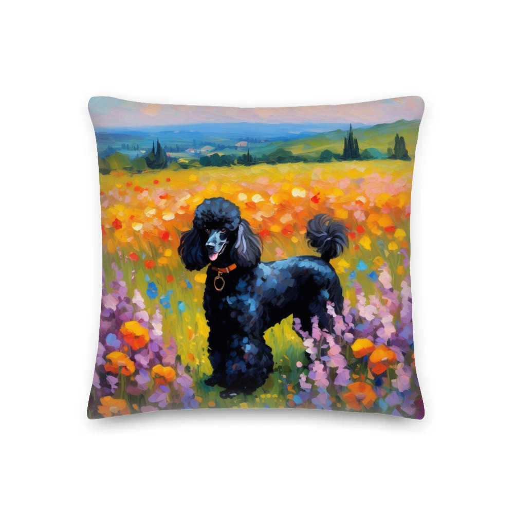 PugMug Custom Black Poodle Premium Pillow