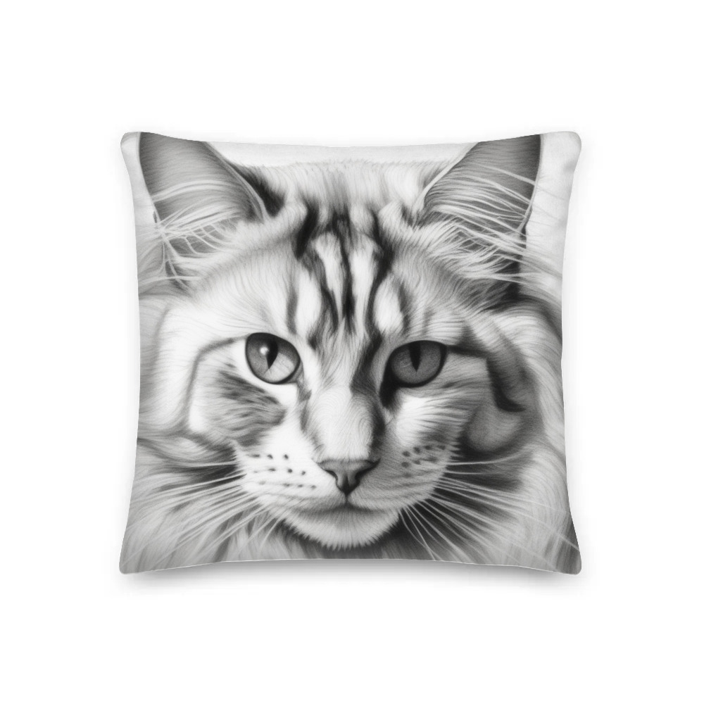 PugMug Custom White Maine Coon Cat Premium Pillow