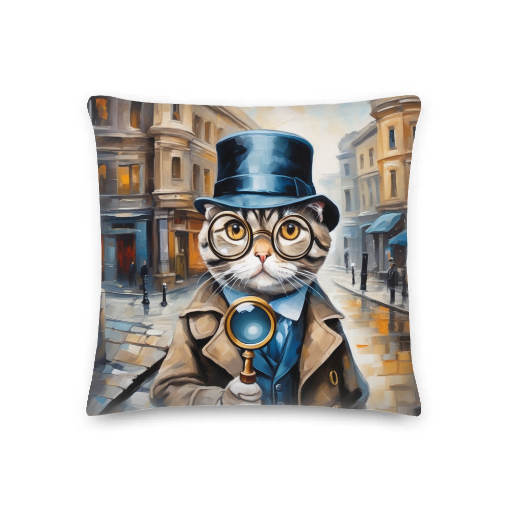 PugMug Custom Tabby Scottish Fold Cat Premium Pillow