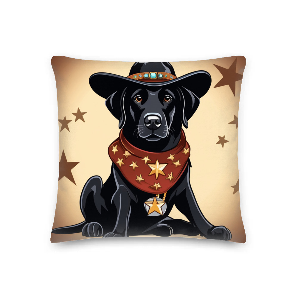 PugMug Custom Black Labrador Retriever Premium Pillow