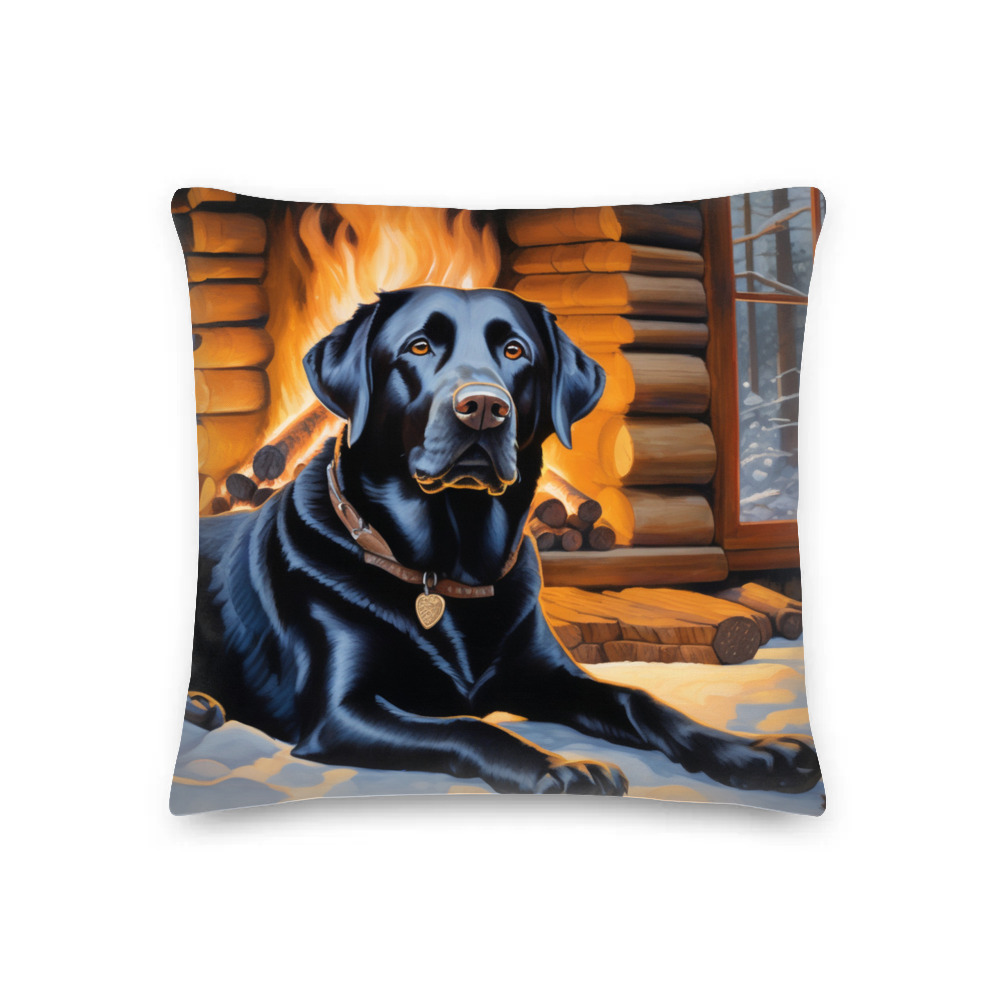 PugMug Custom Black Labrador Retriever Premium Pillow