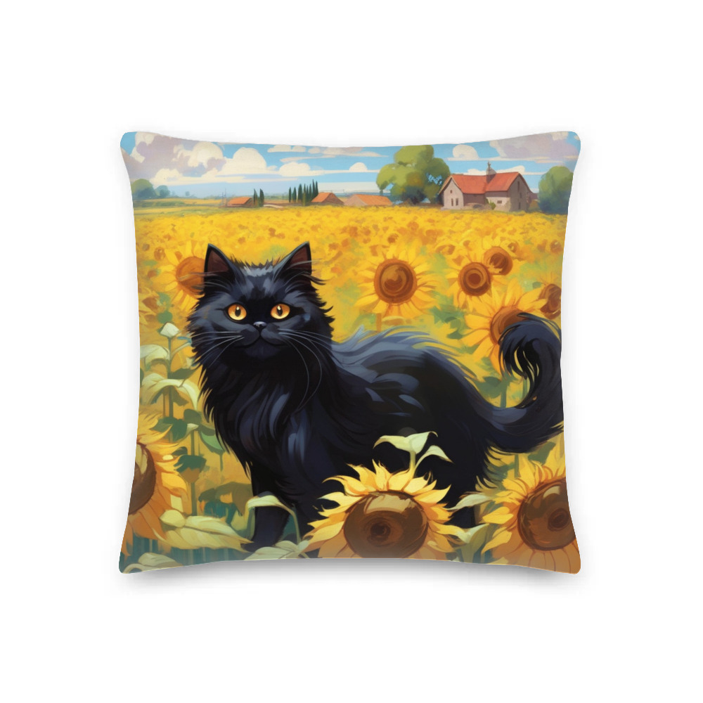 PugMug Custom Black Persian Cat Premium Pillow