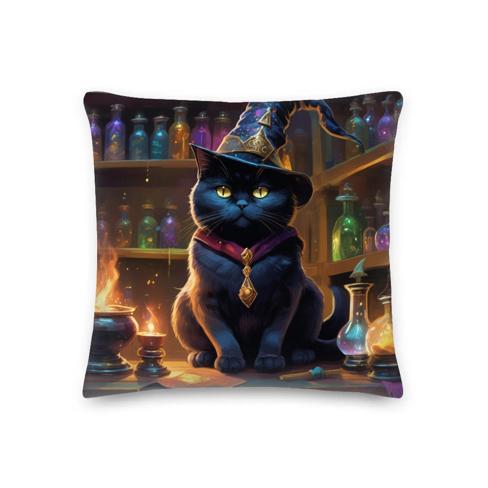 PugMug Custom Black British Shorthair Cat Premium Pillow