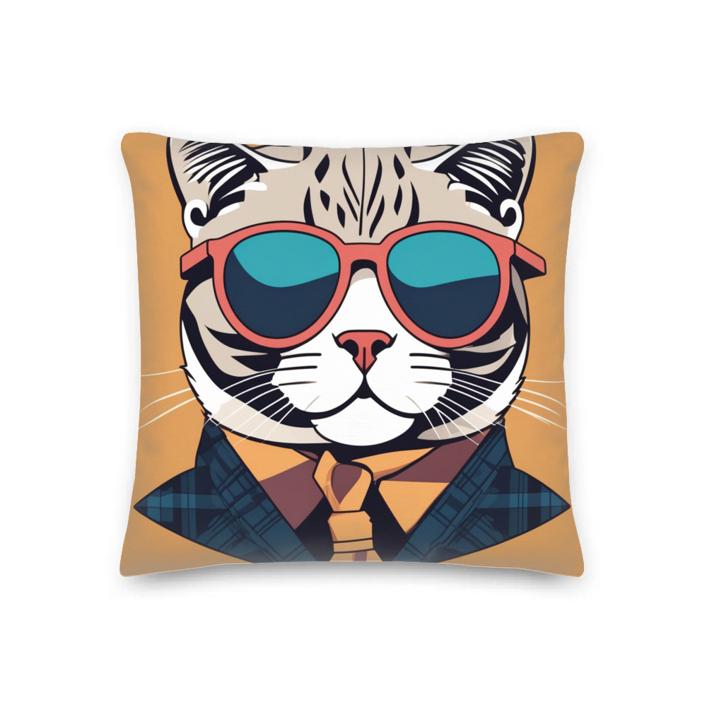 PugMug Custom Tabby Scottish Fold Cat Premium Pillow