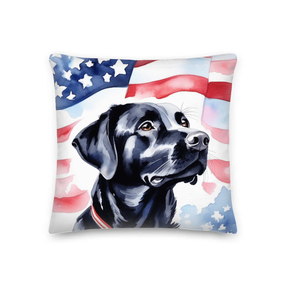 PugMug Custom Black Labrador Retriever Premium Pillow