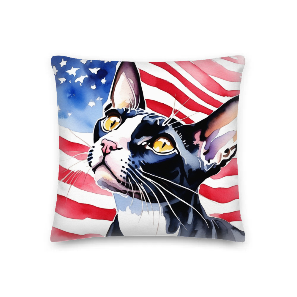 PugMug Custom Black Sphynx Cat Premium Pillow