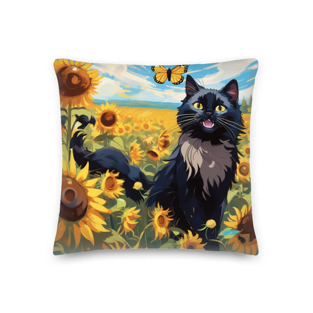 PugMug Custom Black Ragdoll Cat Premium Pillow