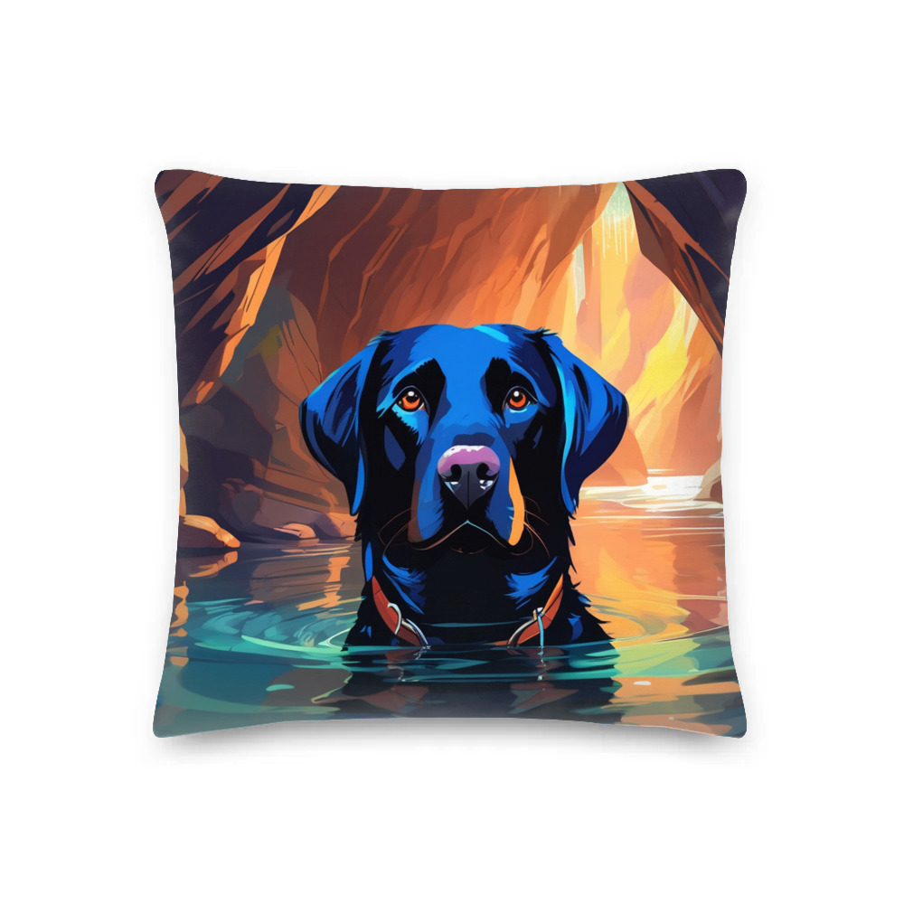 PugMug Custom Black Labrador Retriever Premium Pillow