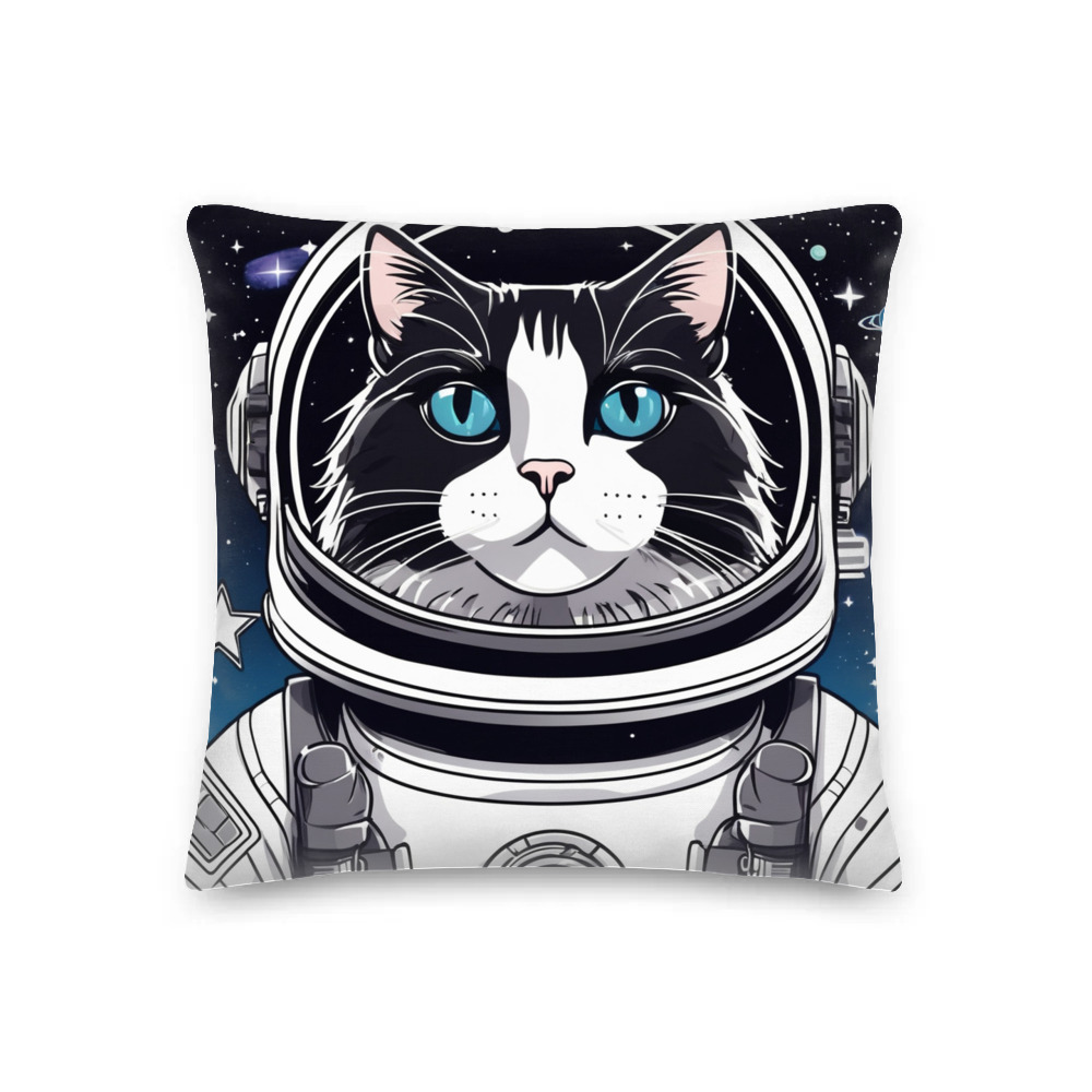 PugMug Custom Black Ragdoll Cat Premium Pillow