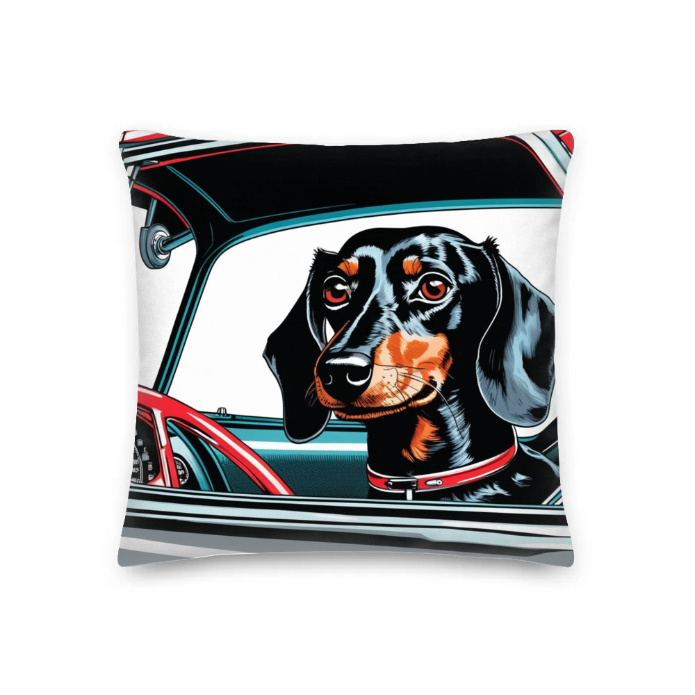 PugMug Custom Black Dachshund Premium Pillow