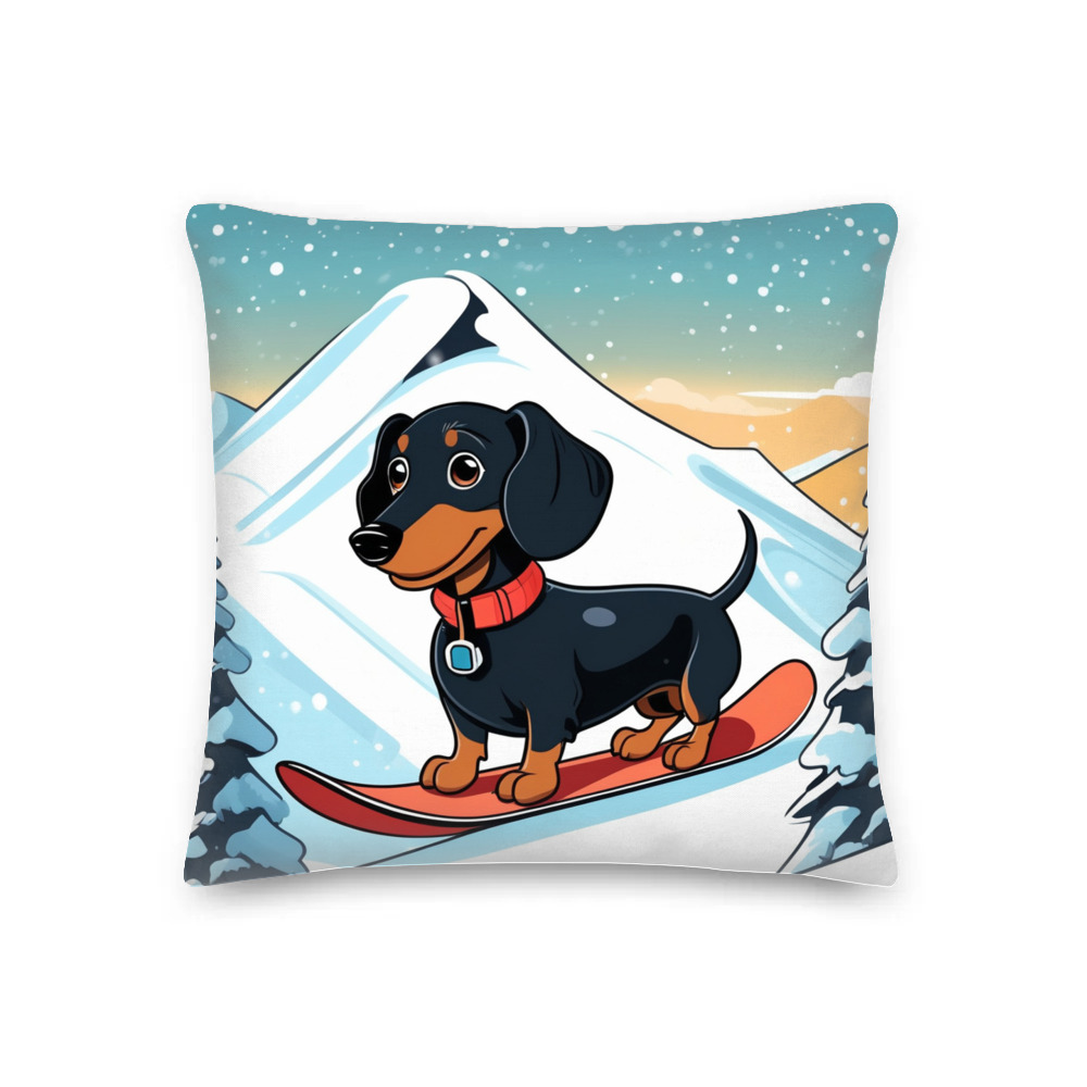 PugMug Custom Black Dachshund Premium Pillow