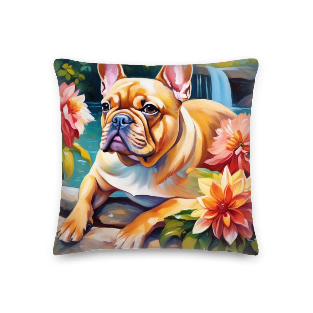 PugMug Custom Tan French Bulldog Premium Pillow