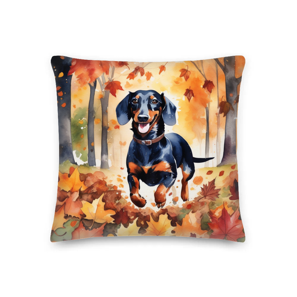PugMug Custom Black Dachshund Premium Pillow