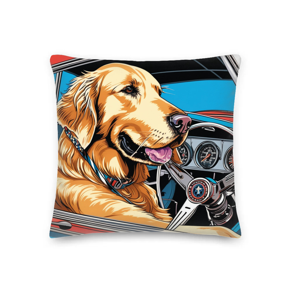 PugMug Custom Golden Retriever Premium Pillow