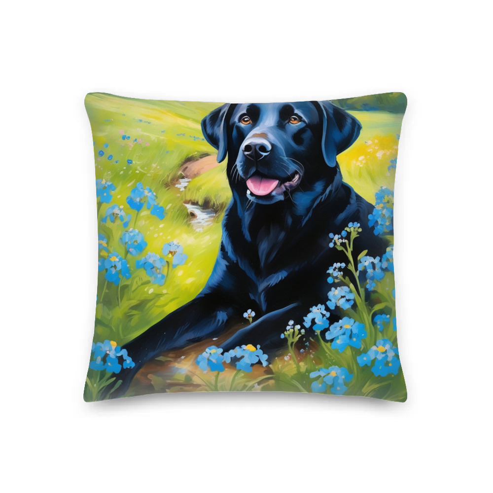 PugMug Custom Black Labrador Retriever Premium Pillow