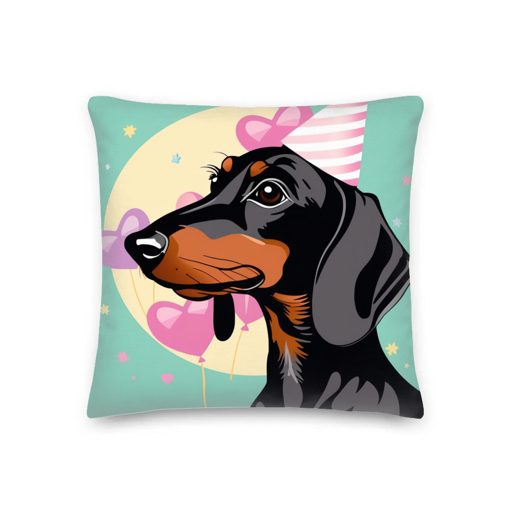 PugMug Custom Black Dachshund Premium Pillow