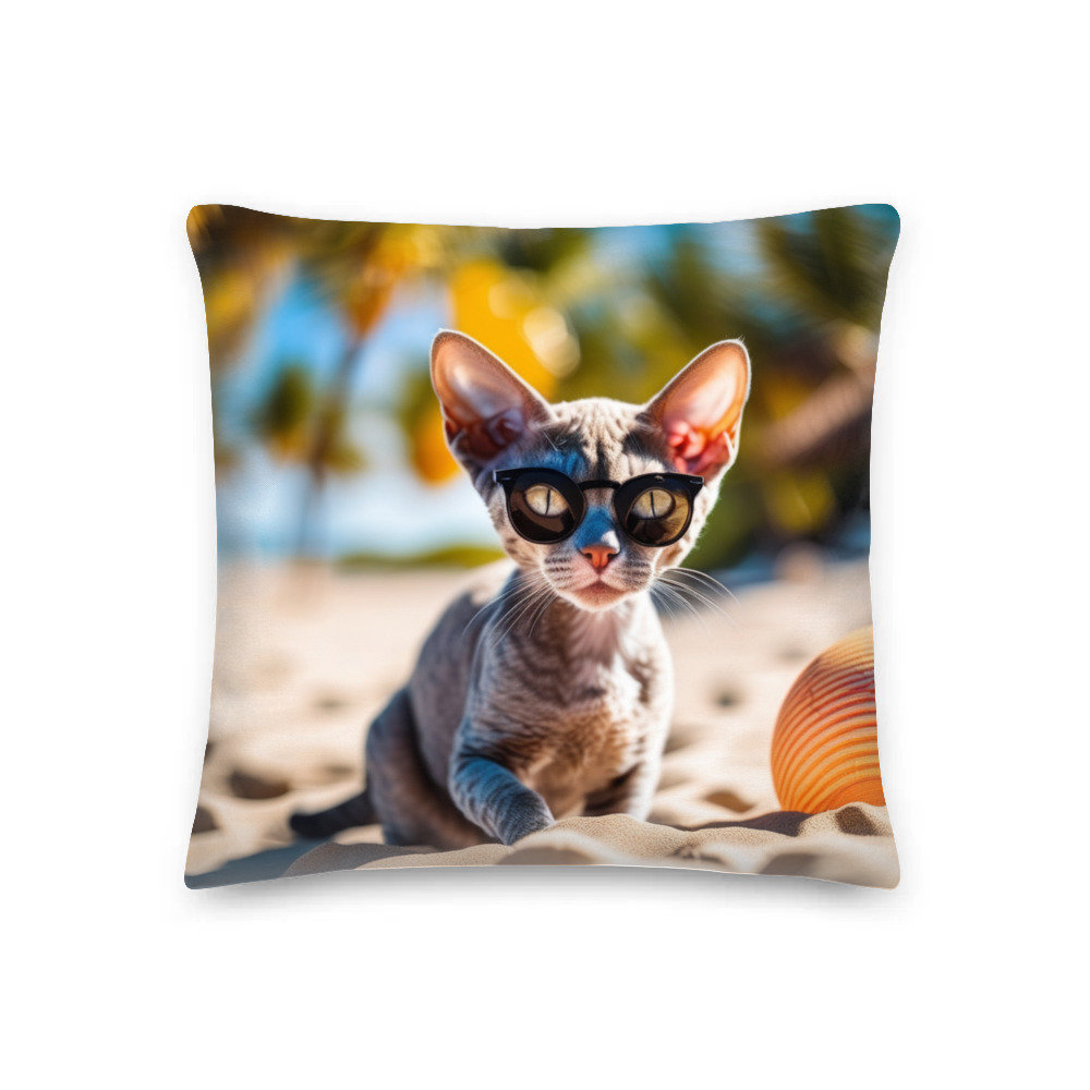 PugMug Custom Tabby Devon Rex Cat Premium Pillow