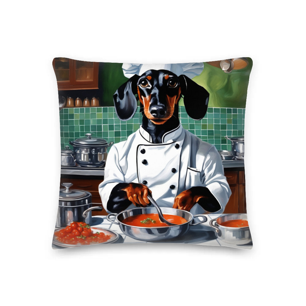 PugMug Custom Black Dachshund Premium Pillow