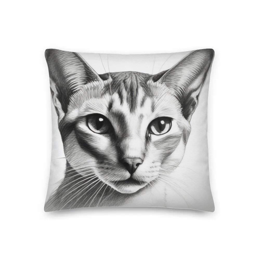 PugMug Custom White Abyssinian Cat Premium Pillow