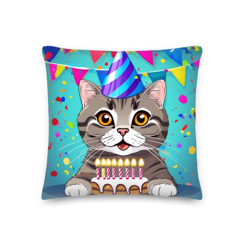 PugMug Custom Tabby Scottish Fold Cat Premium Pillow