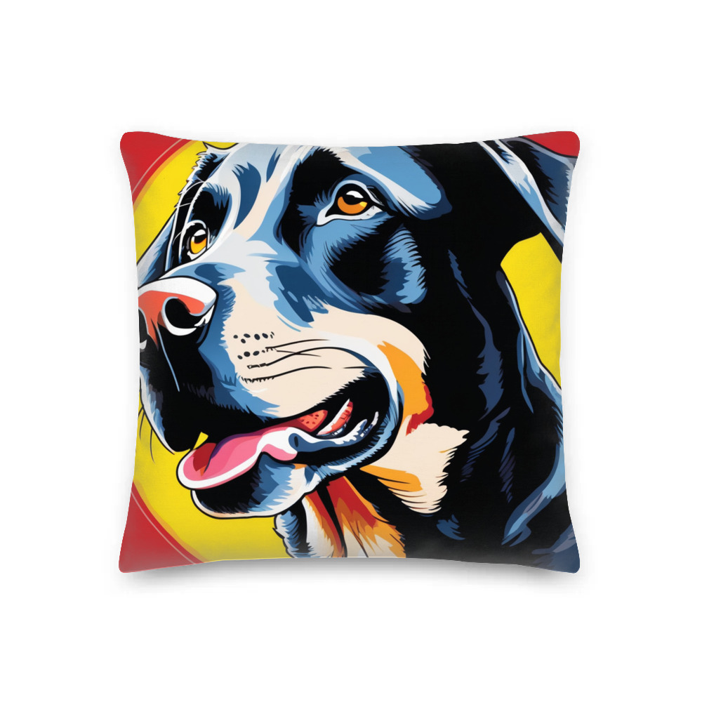 PugMug Custom Black Labrador Retriever Premium Pillow