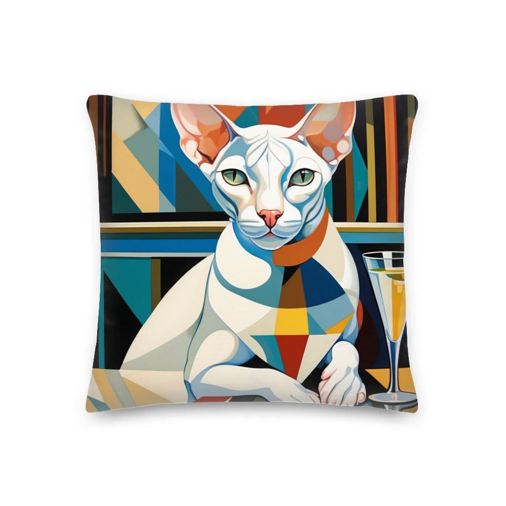 PugMug Custom White Sphynx Cat Premium Pillow