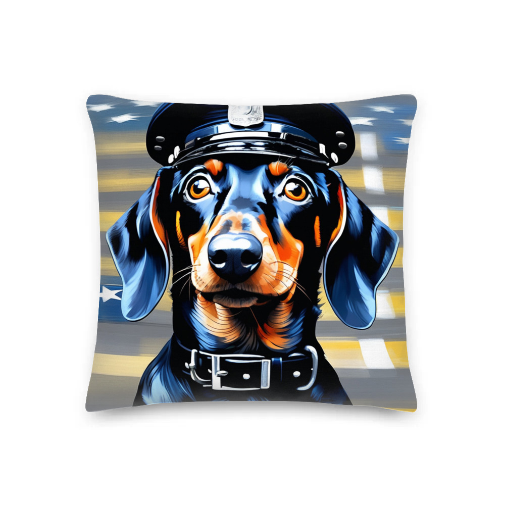 PugMug Custom Black Dachshund Premium Pillow