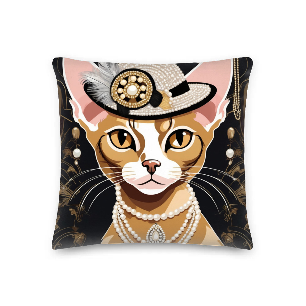 PugMug Custom Tabby Devon Rex Cat Premium Pillow