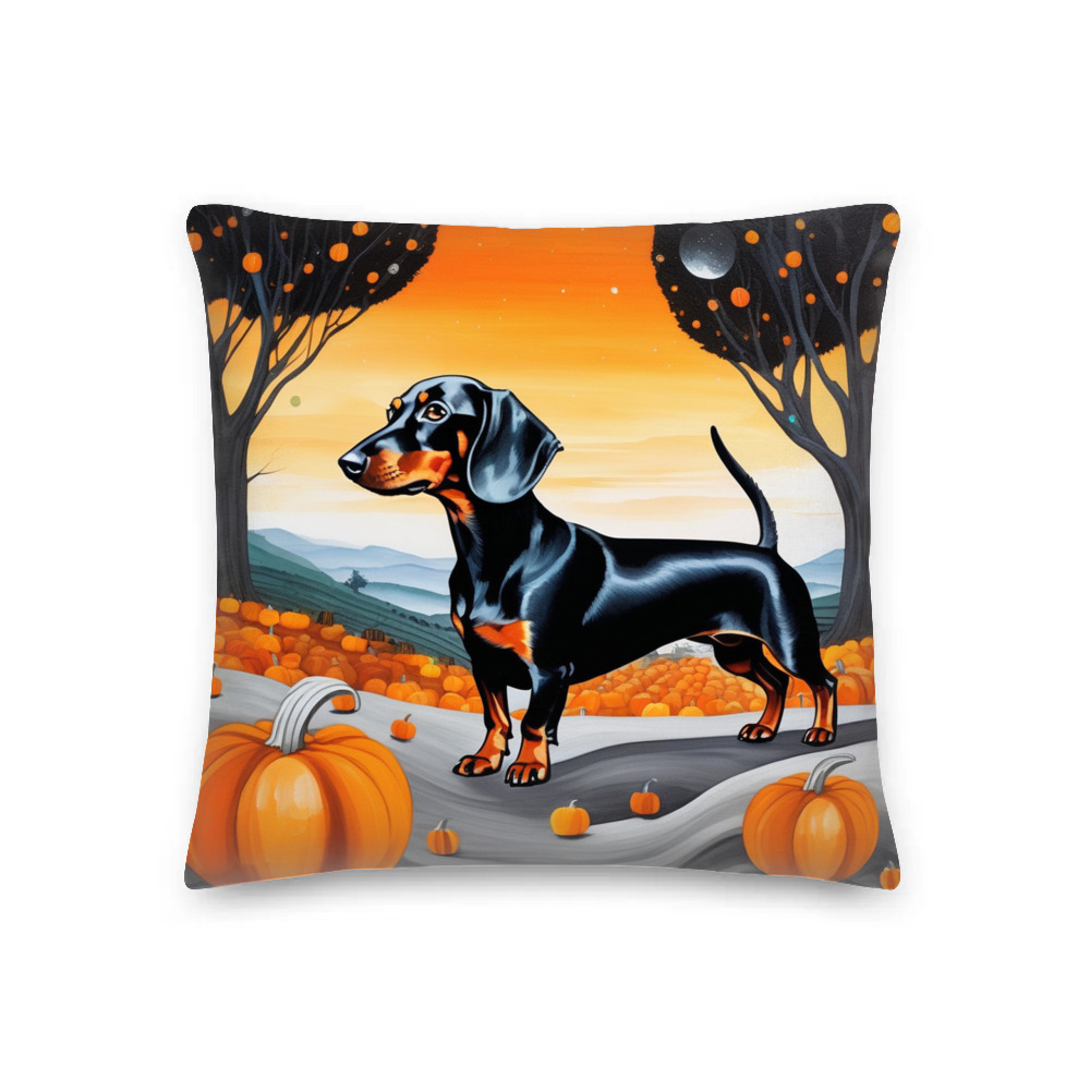 PugMug Custom Black Dachshund Premium Pillow
