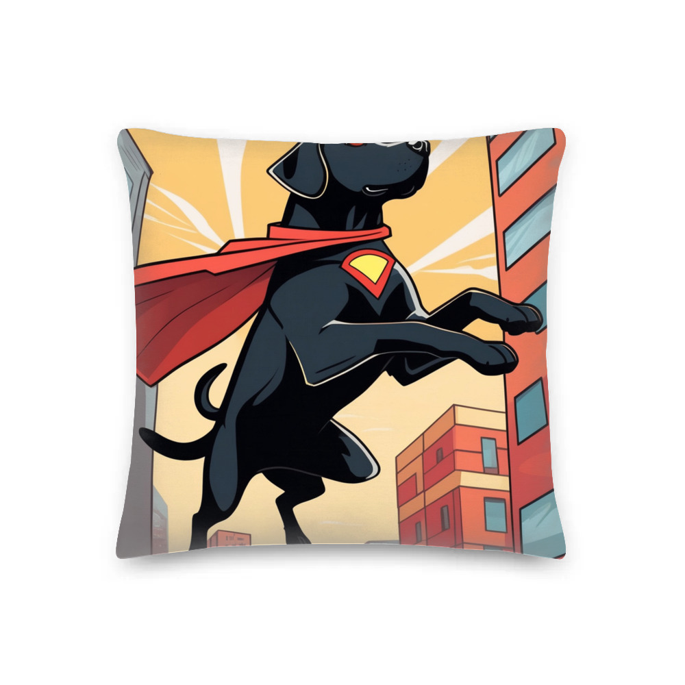 PugMug Custom Black Labrador Retriever Premium Pillow