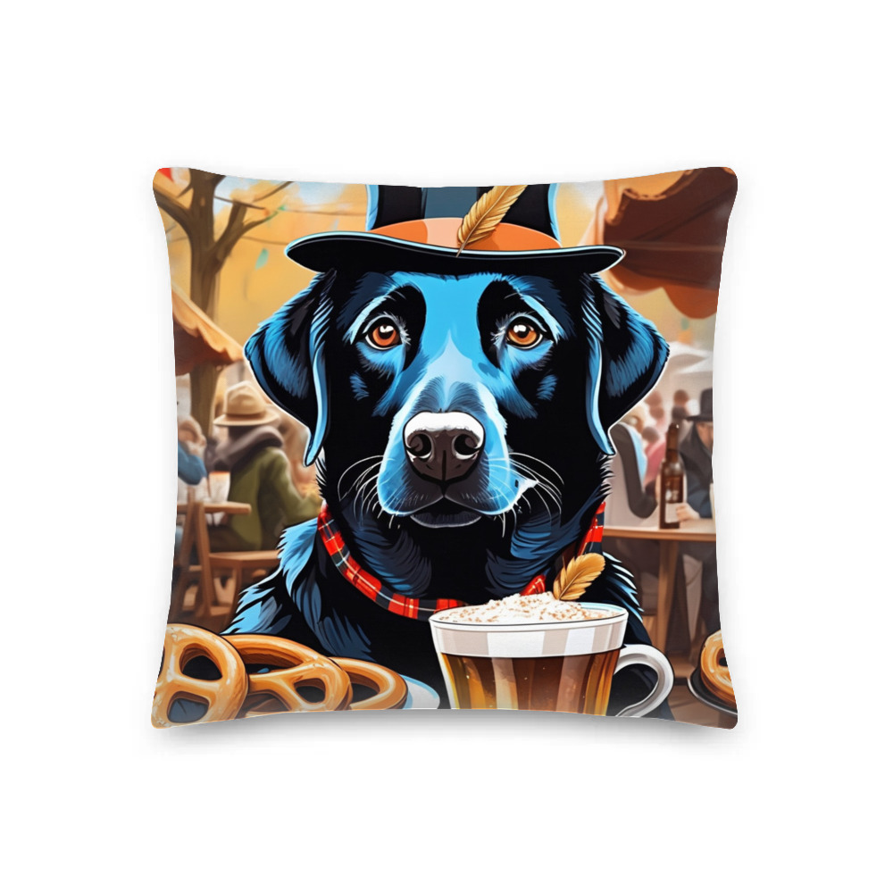 PugMug Custom Black Labrador Retriever Premium Pillow