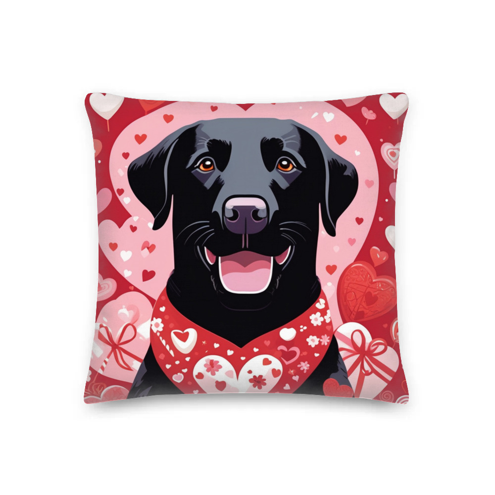 PugMug Custom Black Labrador Retriever Premium Pillow