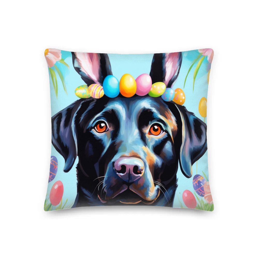PugMug Custom Black Labrador Retriever Premium Pillow