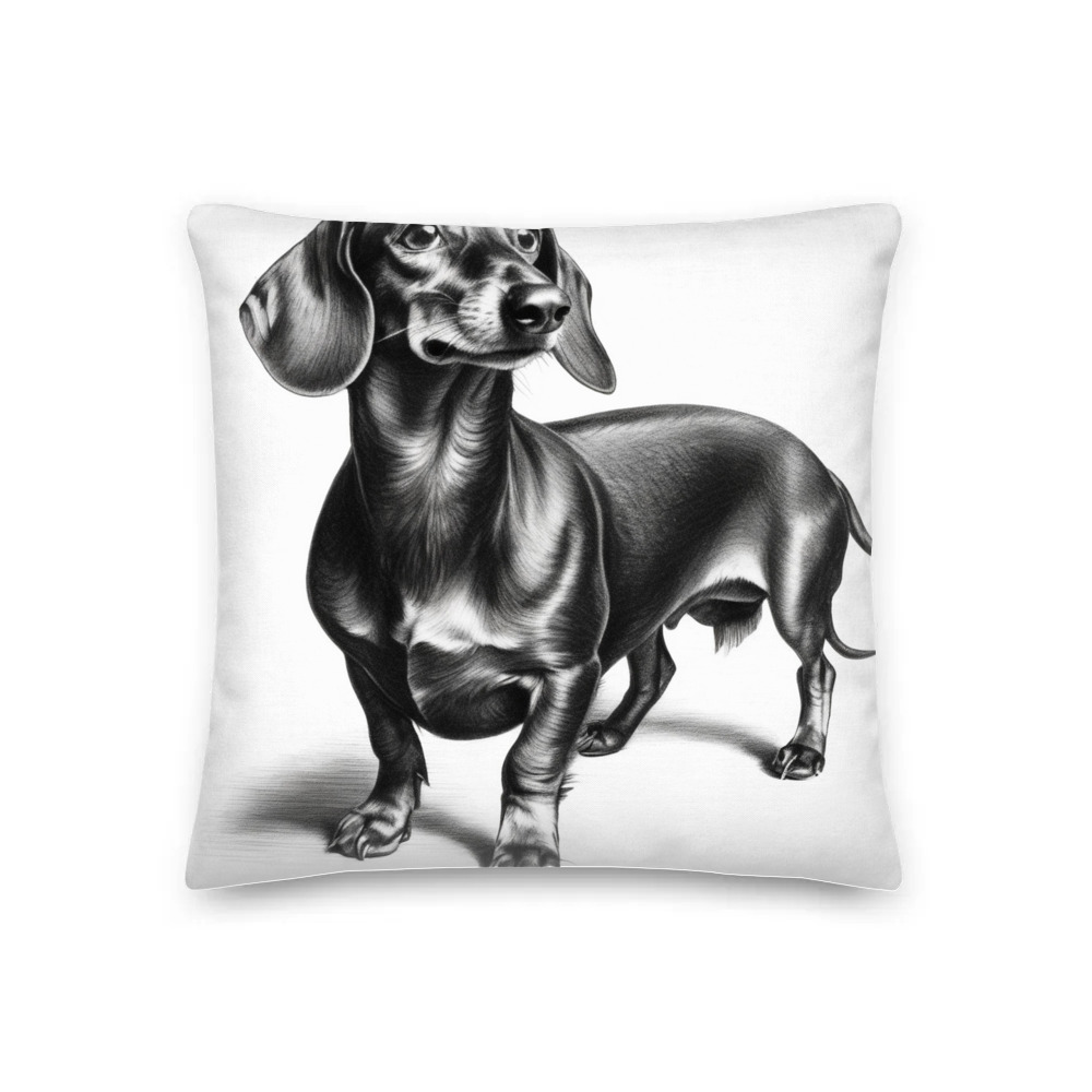 PugMug Custom Black Dachshund Premium Pillow