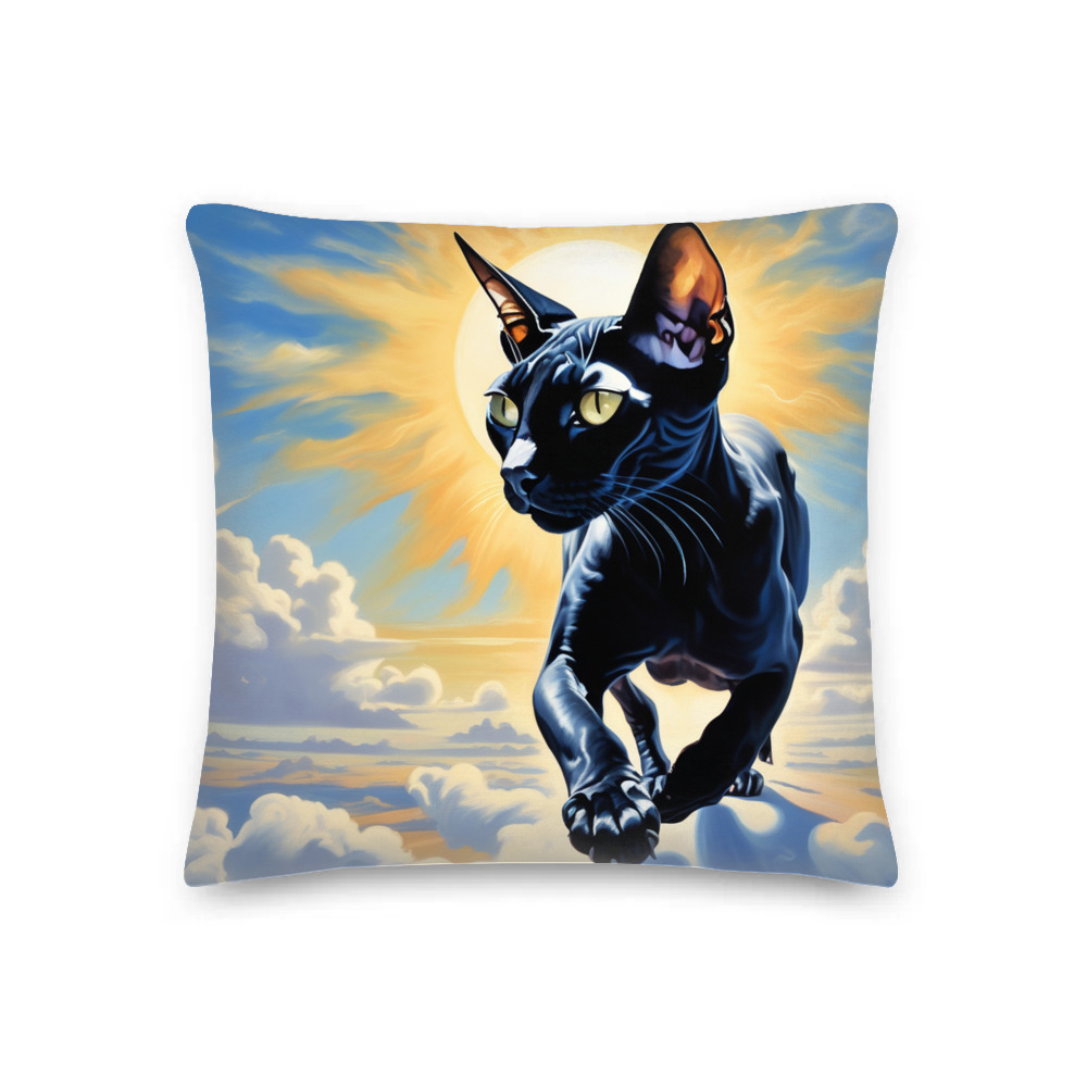PugMug Custom Black Sphynx Cat Premium Pillow