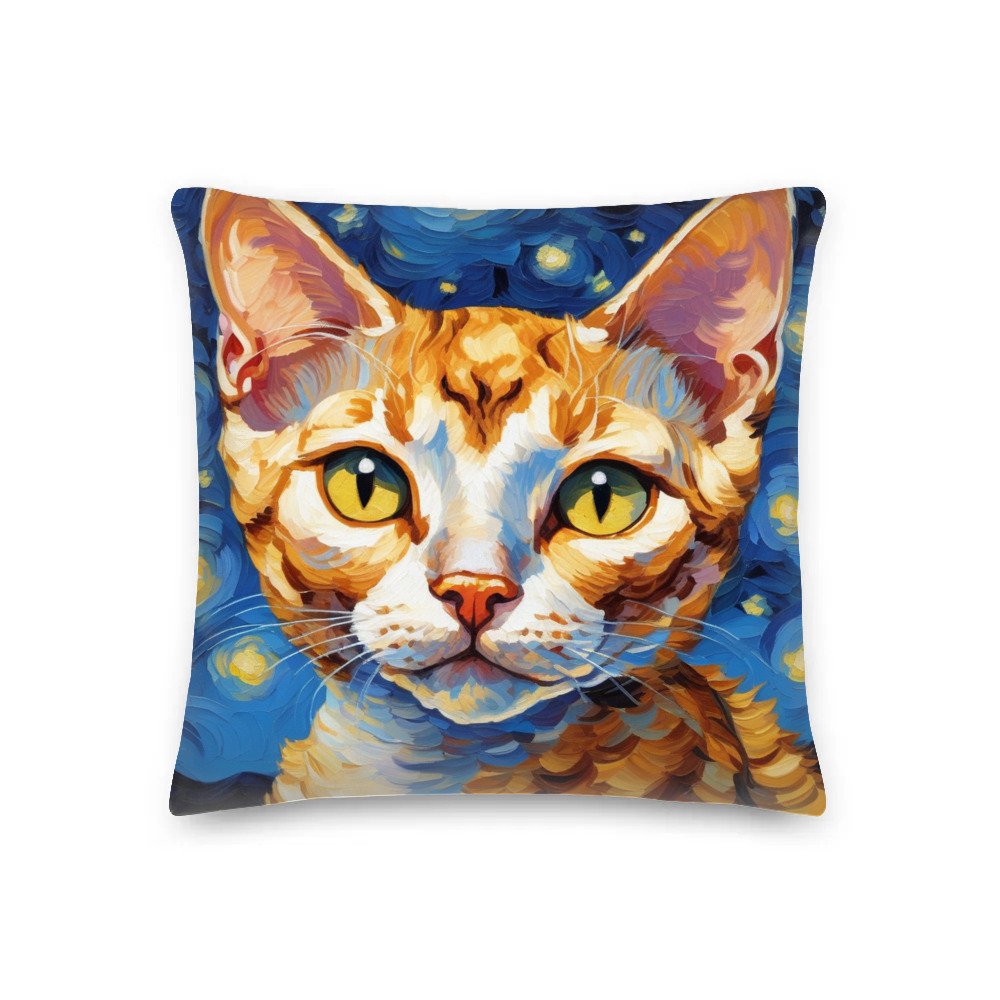 PugMug Custom Tabby Devon Rex Cat Premium Pillow