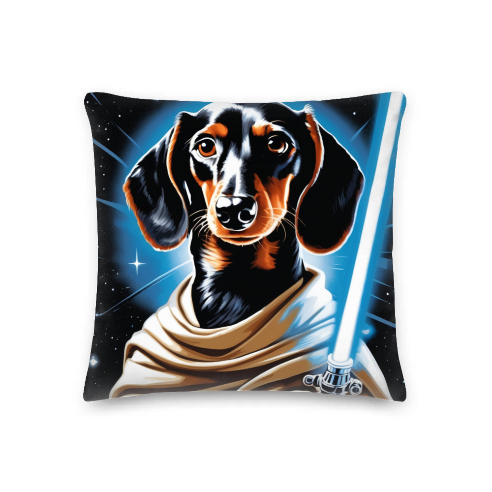 PugMug Custom Black Dachshund Premium Pillow