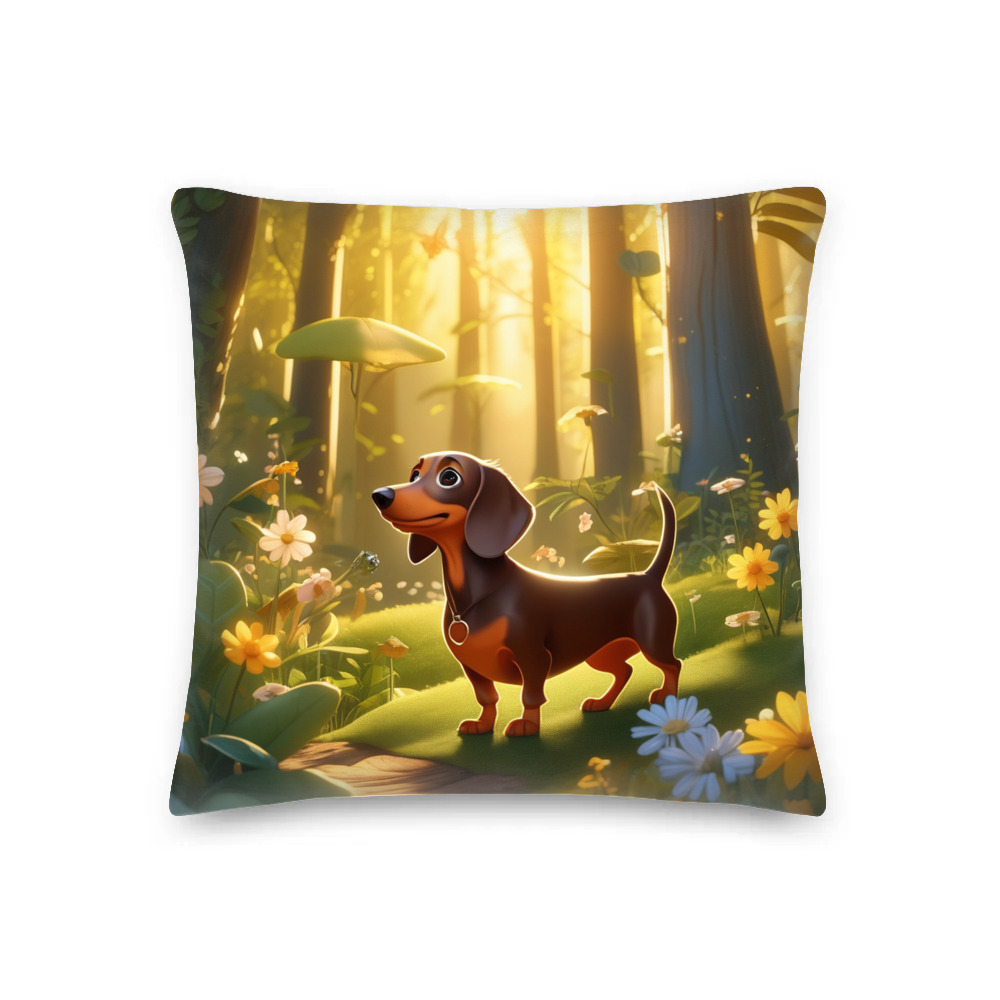 PugMug Custom Tan Dachshund Premium Pillow