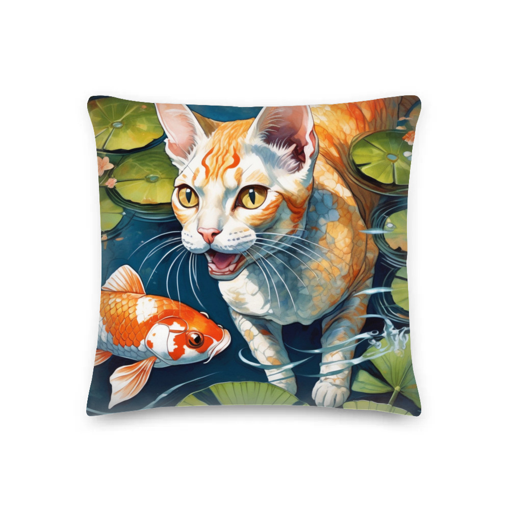 PugMug Custom Tabby Devon Rex Cat Premium Pillow