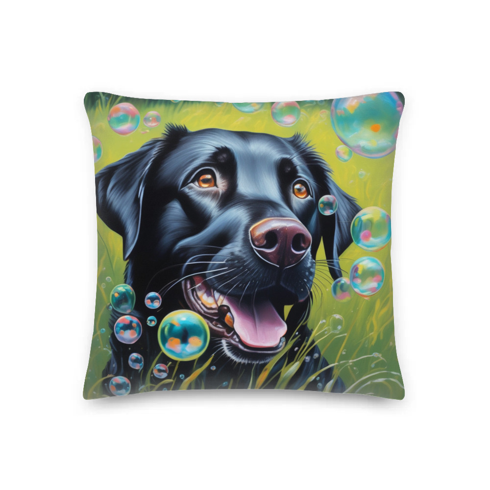 PugMug Custom Black Labrador Retriever Premium Pillow