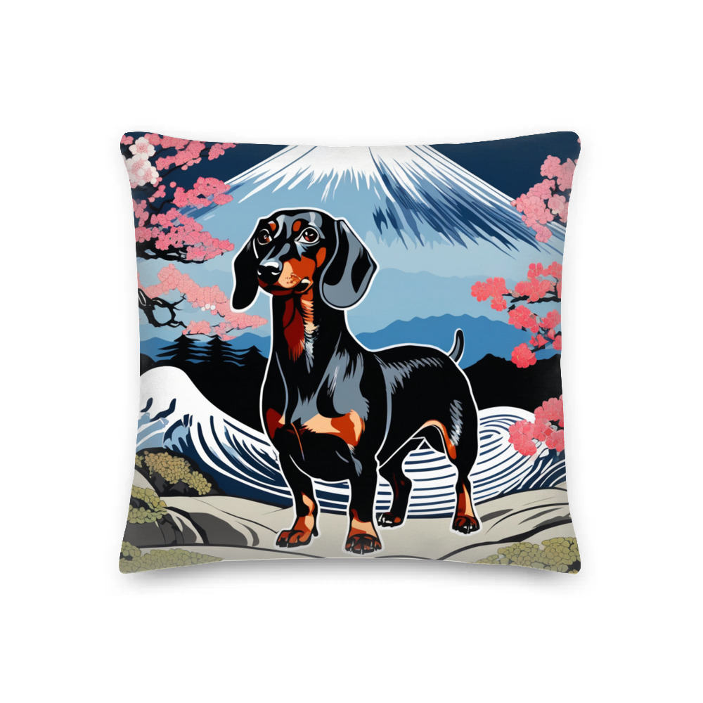 PugMug Custom Black Dachshund Premium Pillow